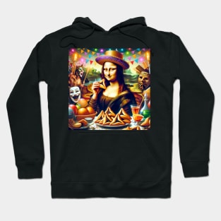 Mona Lisa's Purim Feast: A Masterpiece Celebration Hoodie